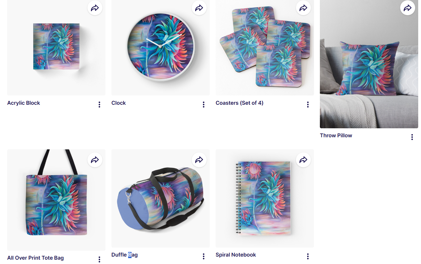 Sunflowers design on clock, bags, notebooks